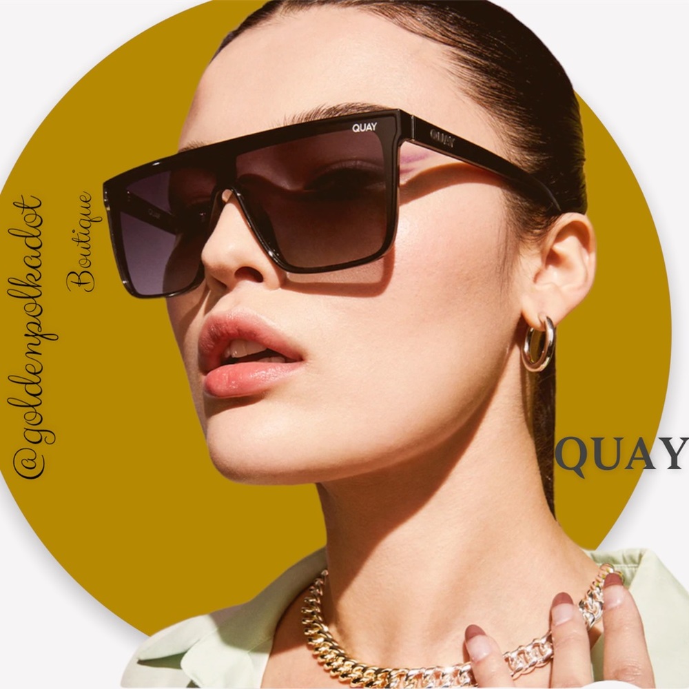Quay Nightfall Flat Top Polarized Unisex Sunglasses New in case with cloth - Picture 5 of 13